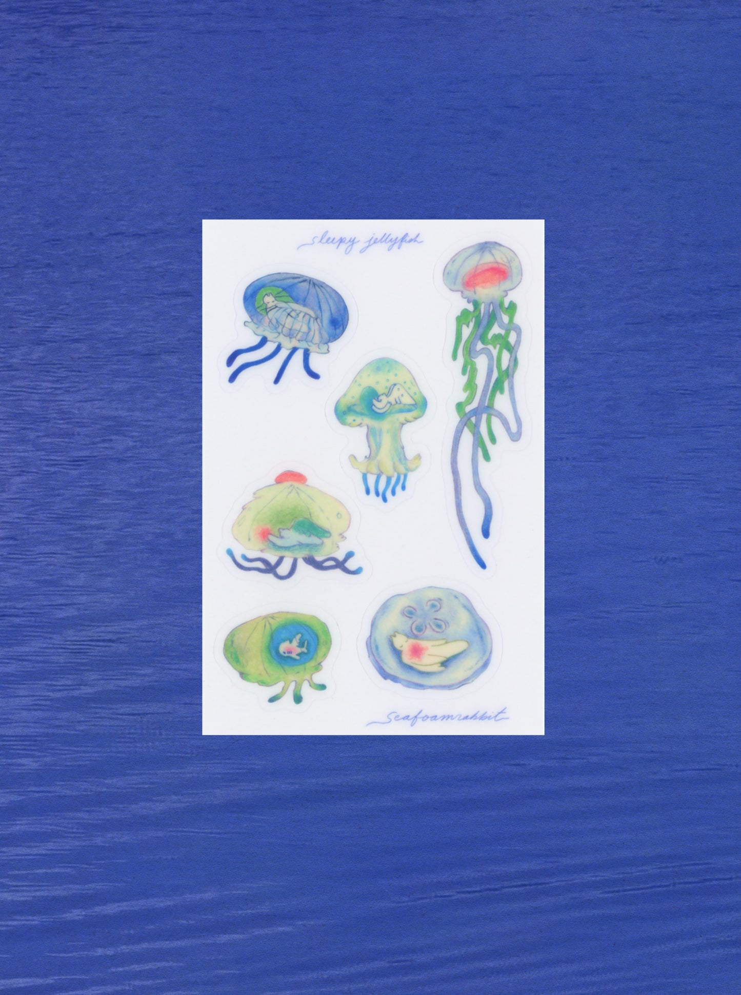 sleepy jellyfish sticker sheet