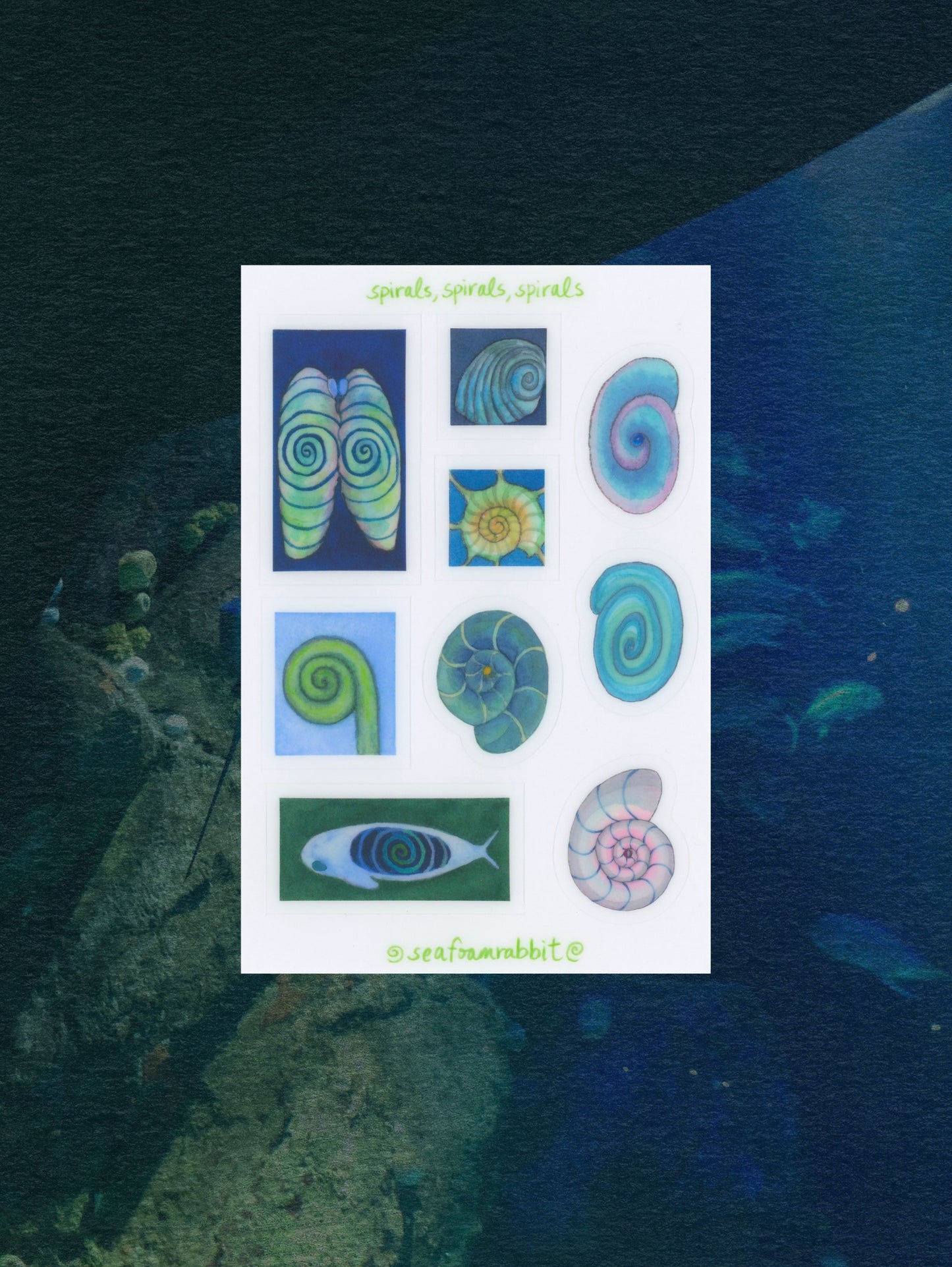 spirals spirals spirals sticker sheet